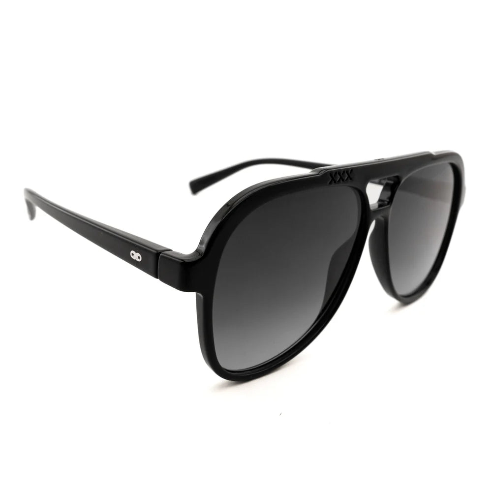 Lentes de Sol - Triple XXX - Black Shiny - Lente polarizada gris