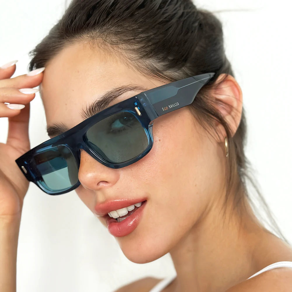 Lentes de Sol - Glasgow Eco Briller - Azul translĂșcida - Lente turquesa
