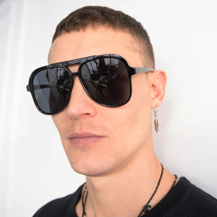 Lentes de Sol - Triple XXX - Black Shiny - Lente polarizada gris