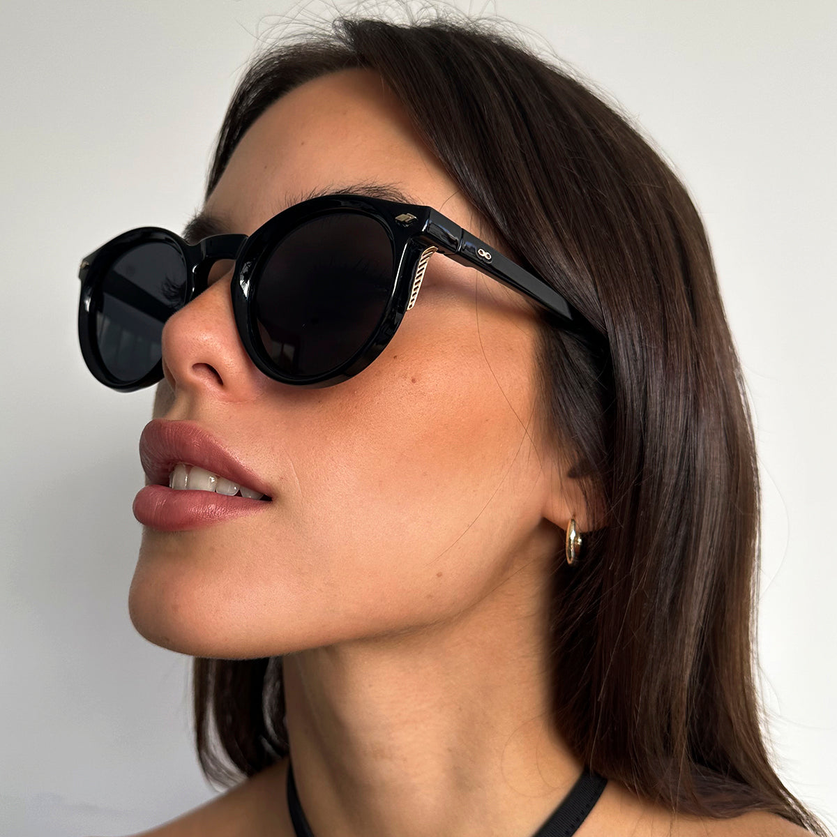 Lentes de Sol - Holbox - Black Shiny - Lente polarizada gris