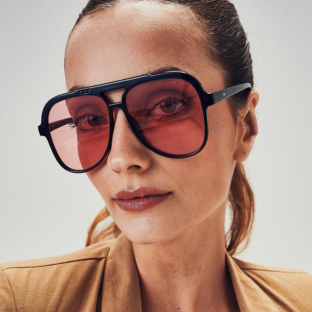 Lentes de Sol - Triple XXX - Black Shiny - Lente rosa