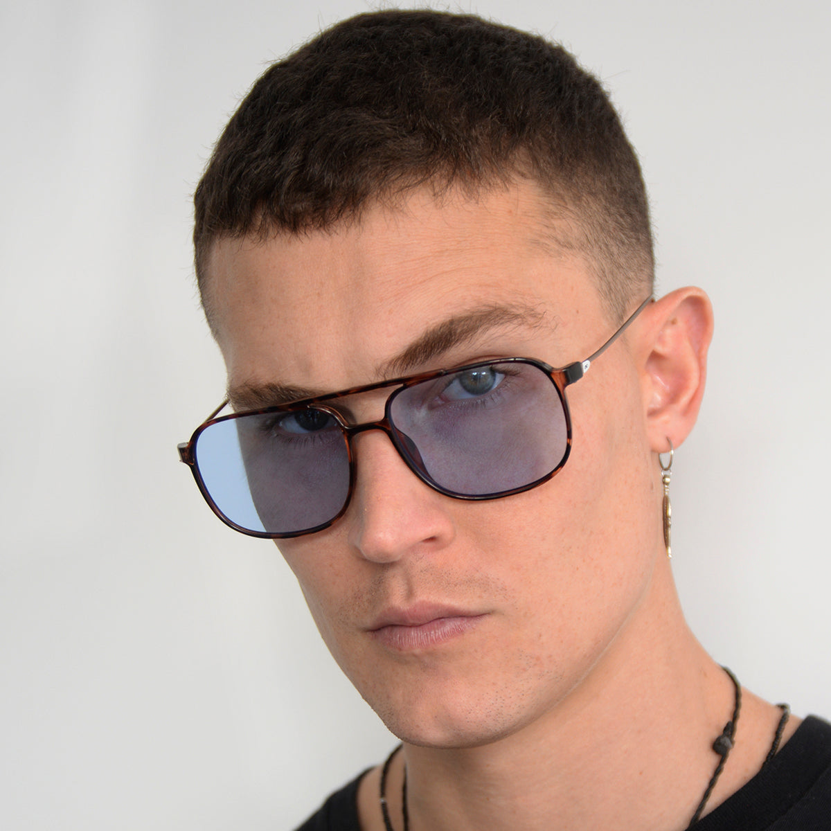 Lentes de sol - Caravan - Carey - Lente retro azul