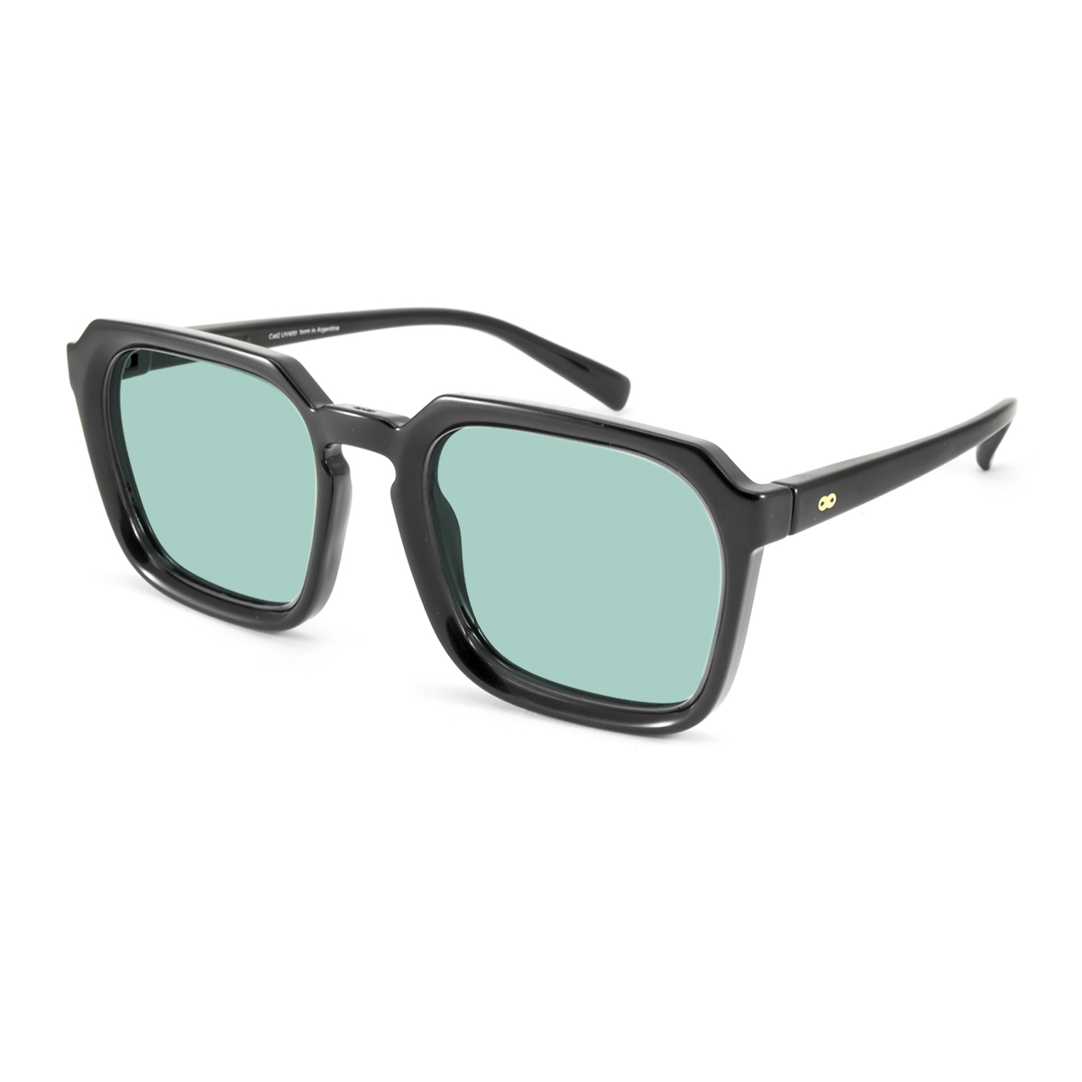 Lentes de Sol - Monaco - Black Shiny - Lente turquesa