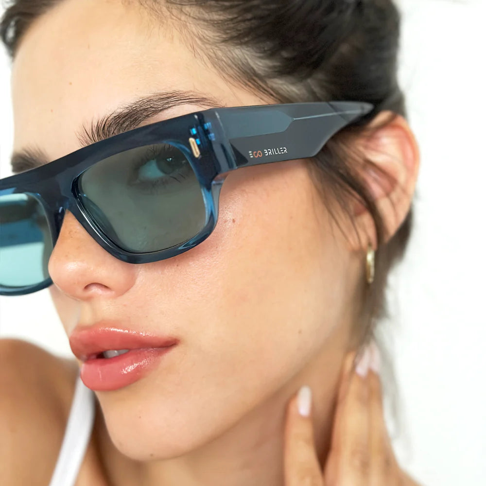 Lentes de Sol - Glasgow Eco Briller - Azul translĂșcida - Lente turquesa