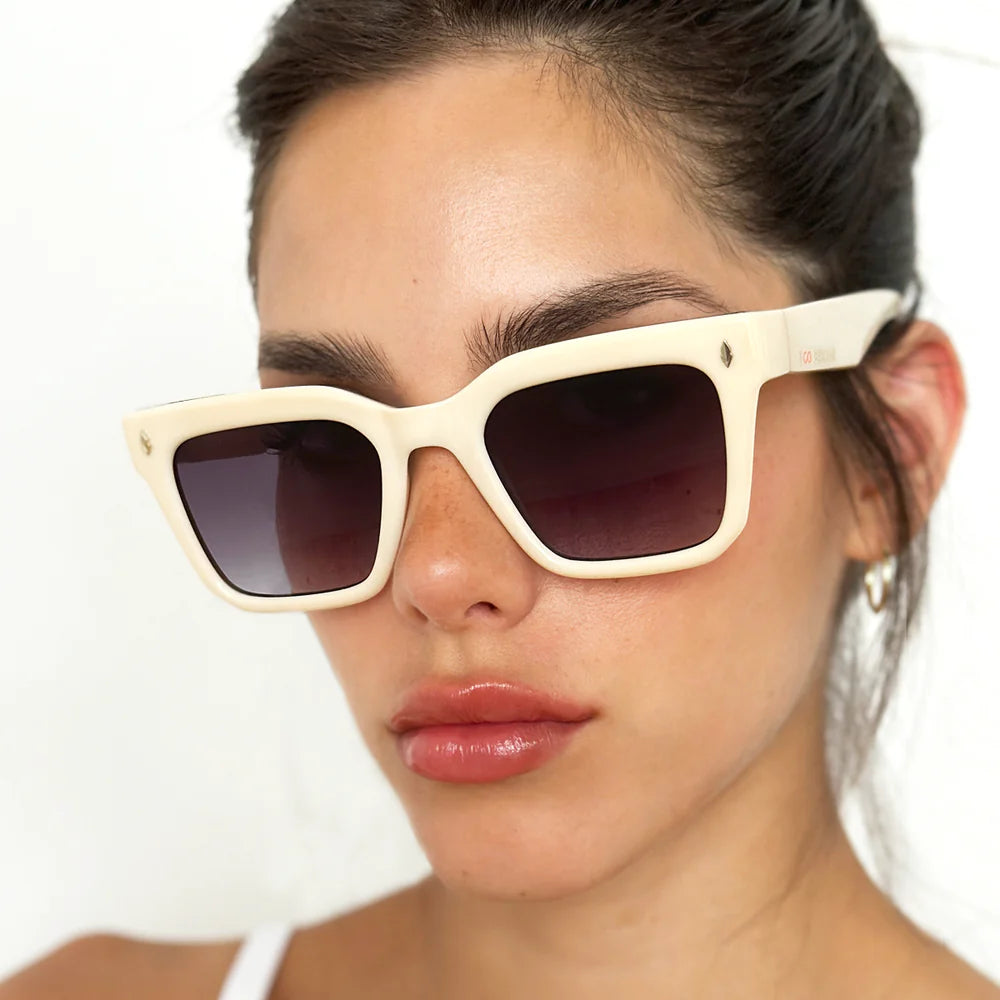 Lentes de Sol - Jacobs Eco Briller - Bone - Lente Gris Degrade