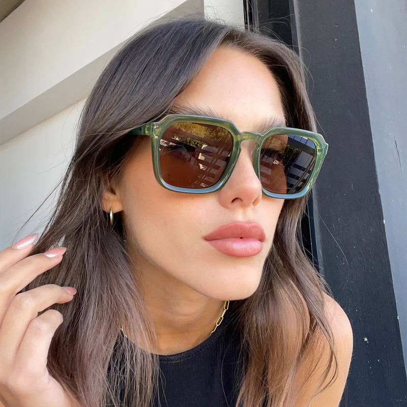 Lentes de Sol - Monaco - Verde translĂșcido - Lentes marrones