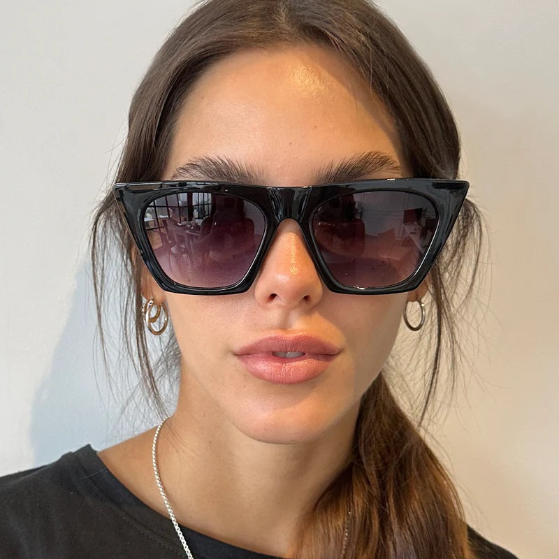 Lentes de Sol - Cancun - Black Shiny - Lente gris degradado