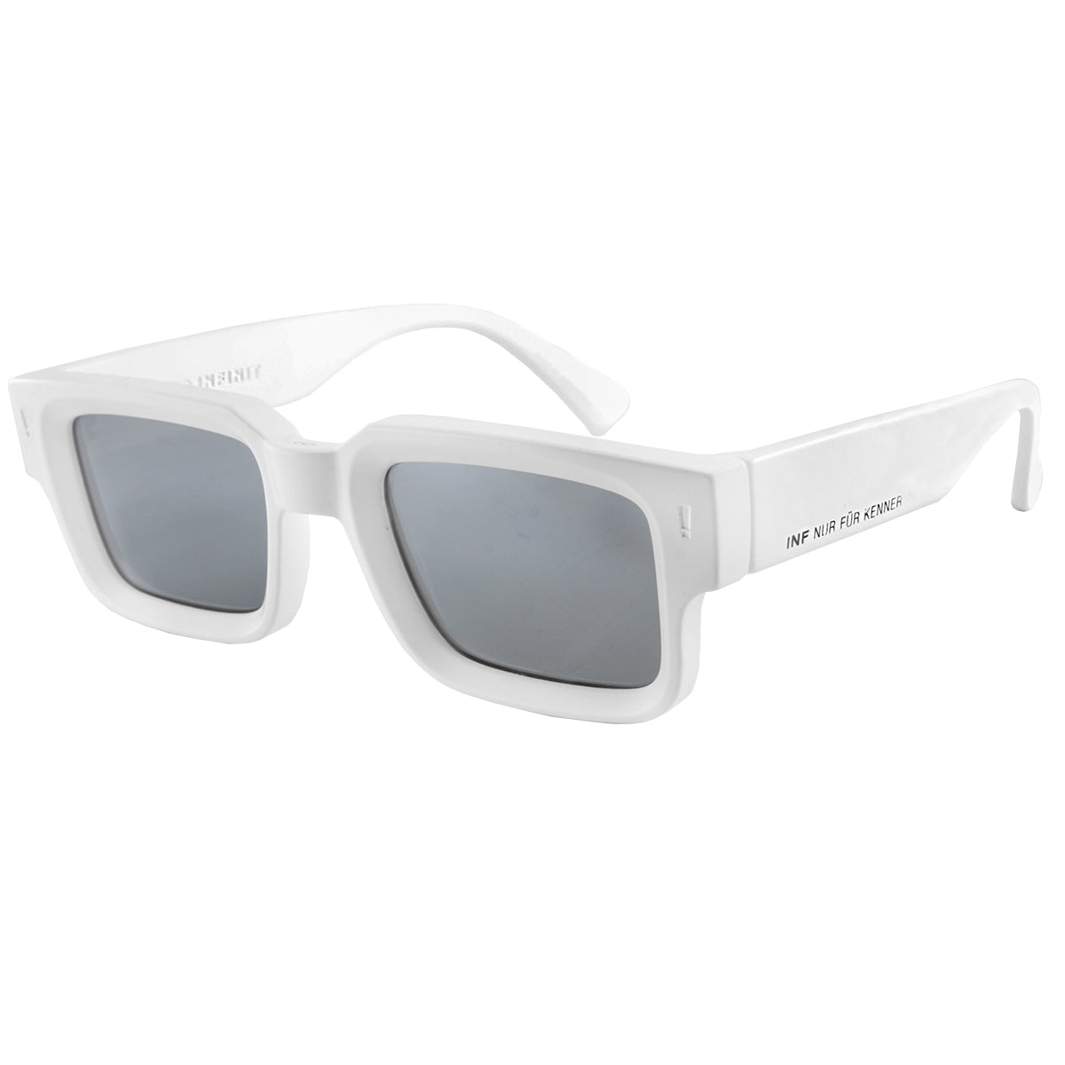 Lentes de Sol - Exclamation - Blanco Mate - Lente de espejo ahumado