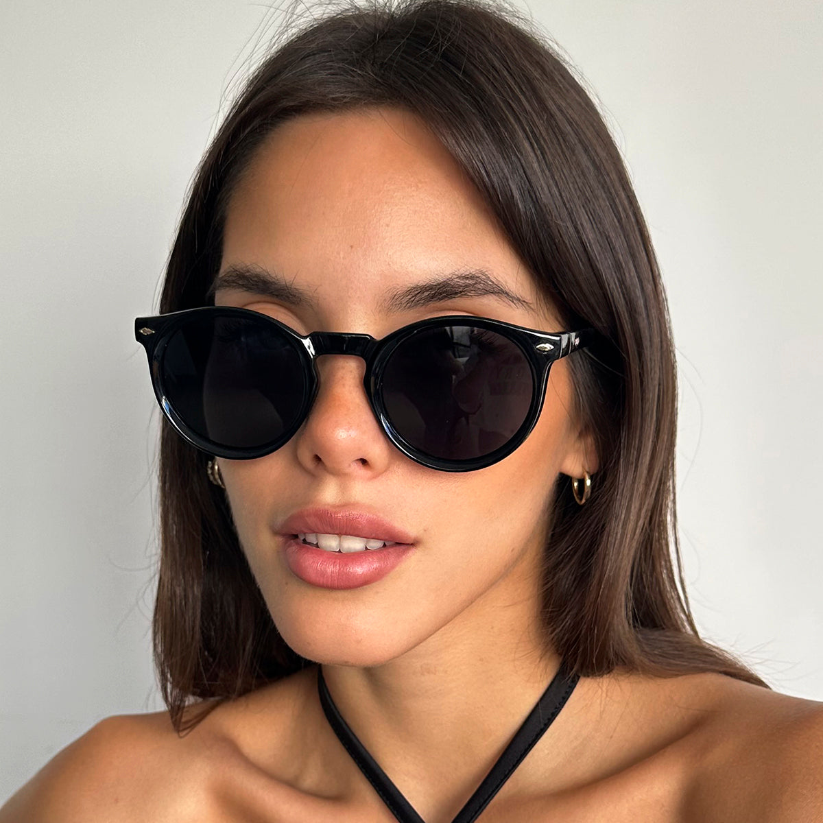 Lentes de Sol - Holbox - Black Shiny - Lente polarizada gris