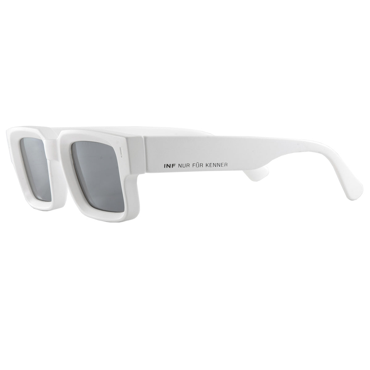 Lentes de Sol - Exclamation - Blanco Mate - Lente de espejo ahumado
