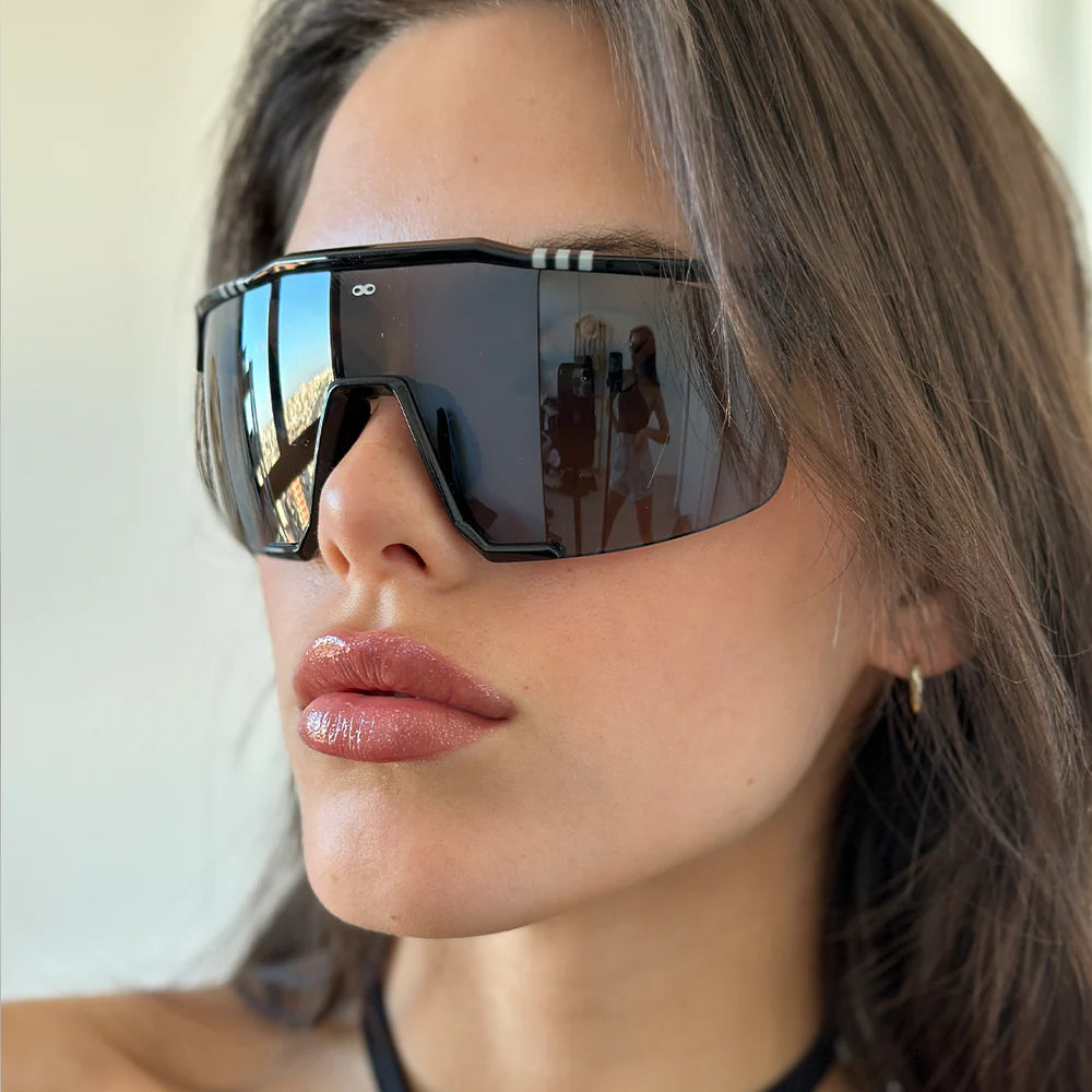 Lentes de Sol - Kioto - Black Shiny - Lente Gris