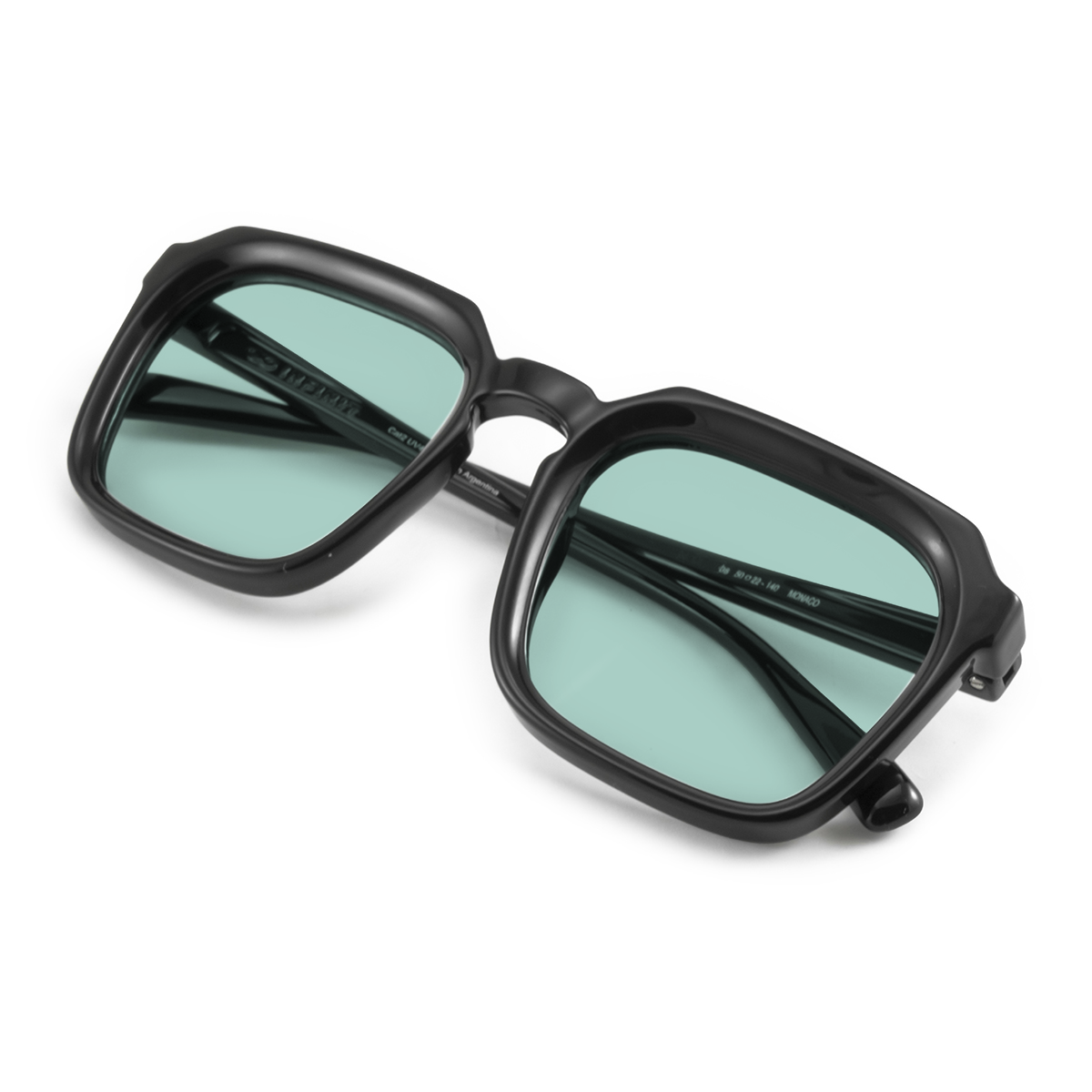 Lentes de Sol - Monaco - Black Shiny - Lente turquesa