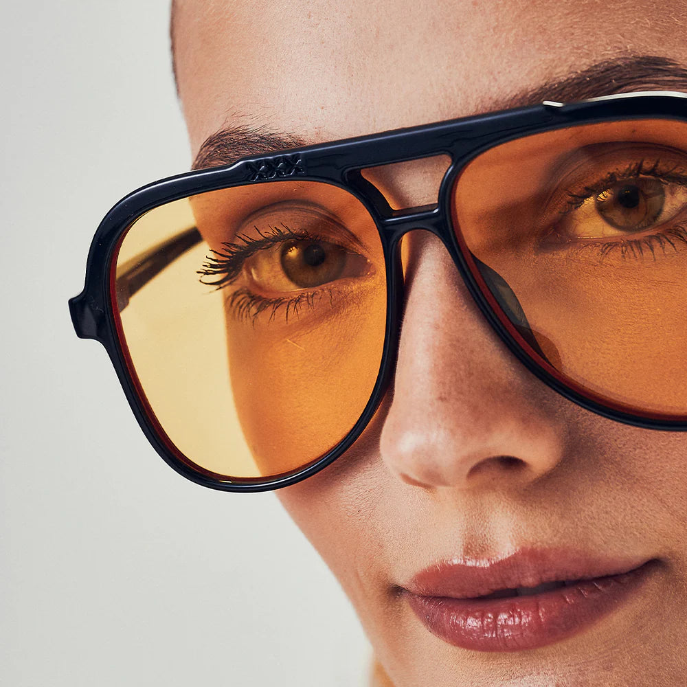 Lentes de Sol - Triple XXX - Black Shiny - Lente amarilla