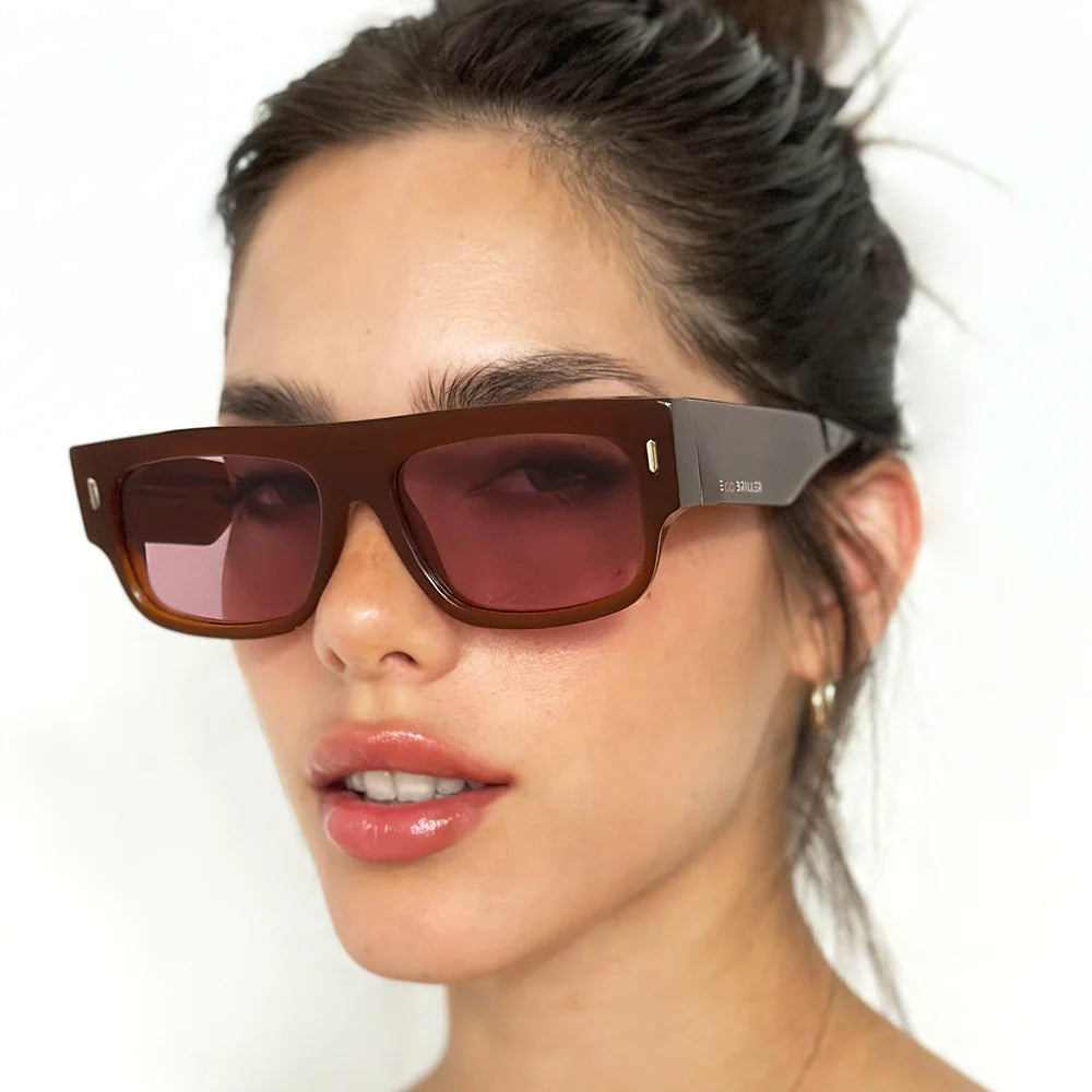 Lentes de Sol - Glasgow Eco Briller - Marrón - Lente rosa