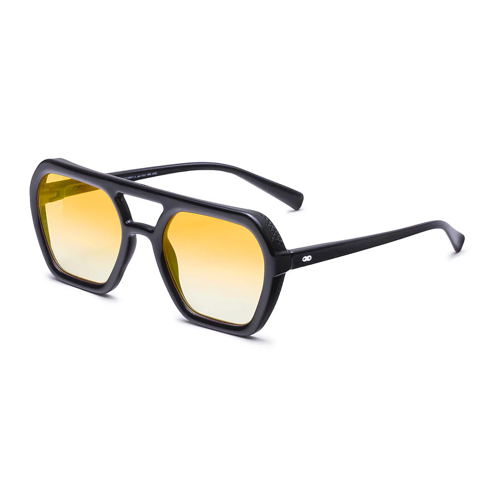 Lentes de Sol - Lyon - Black Shiny - Lente Degradada Naranja