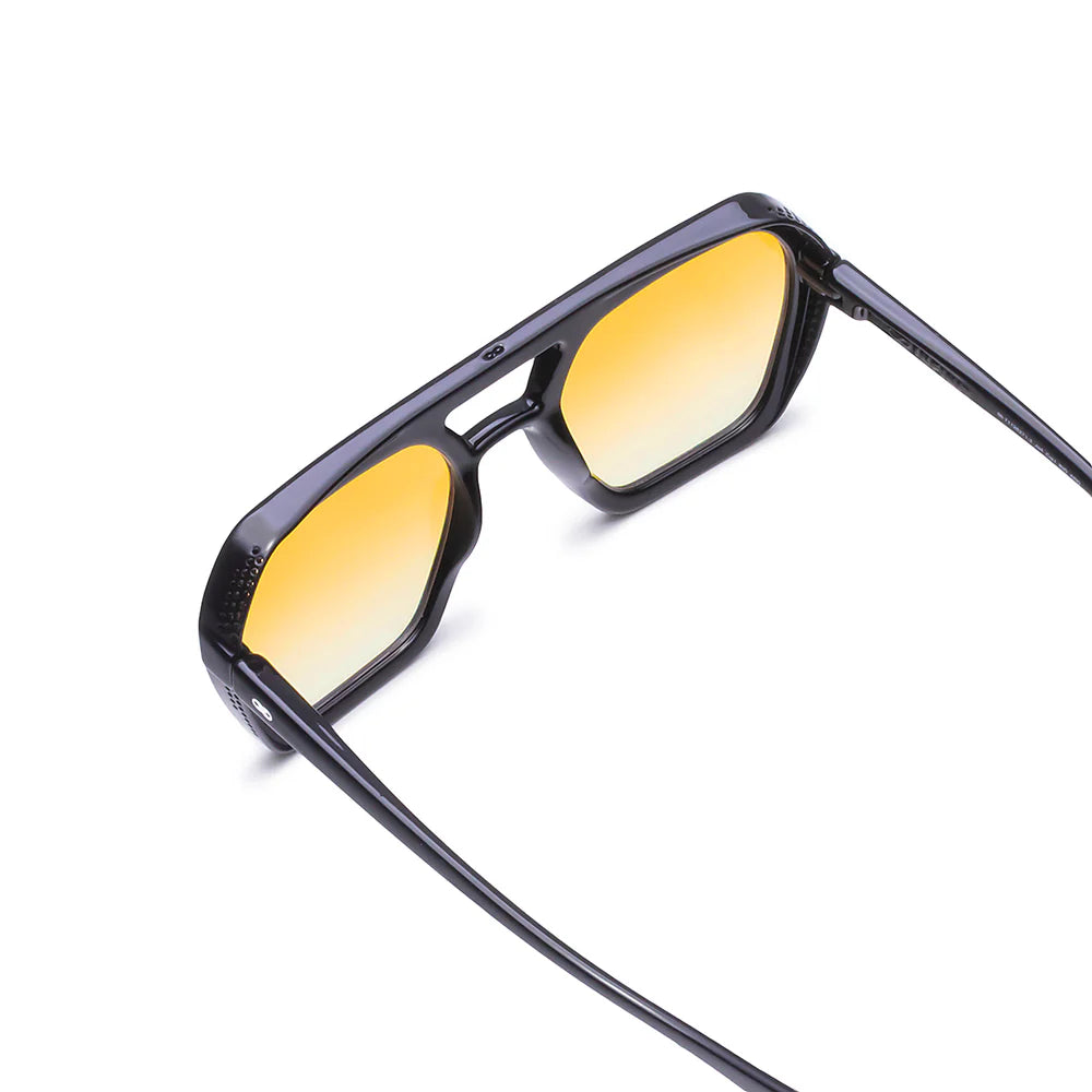 Lentes de Sol - Lyon - Black Shiny - Lente Degradada Naranja