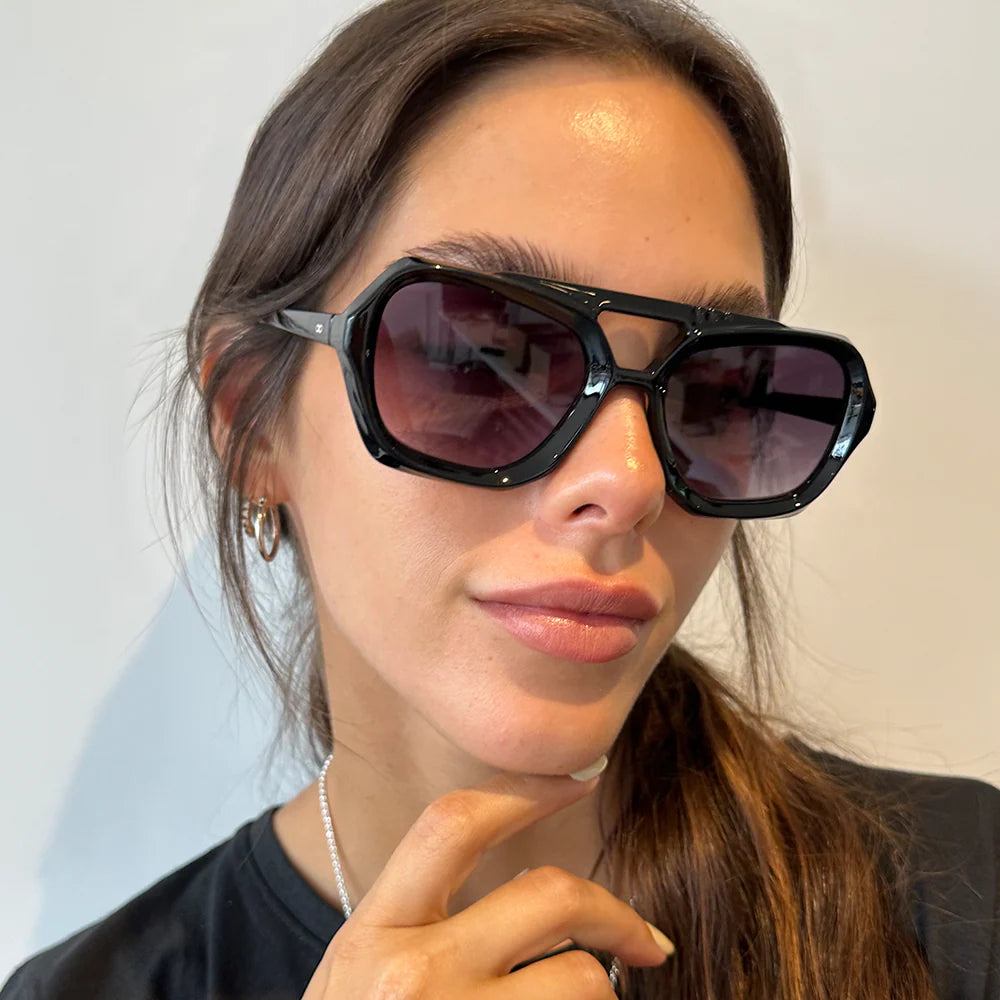 Lentes de Sol - Tiger - Black Shiny - Lente polarizada gris