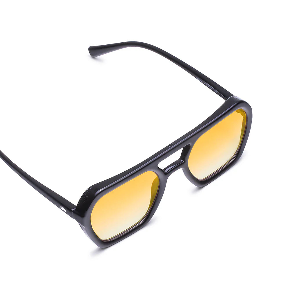 Lentes de Sol - Lyon - Black Shiny - Lente Degradada Naranja