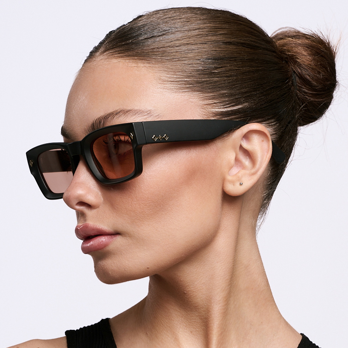 Lentes de Sol - Admiration Negro Mate Lente Coral