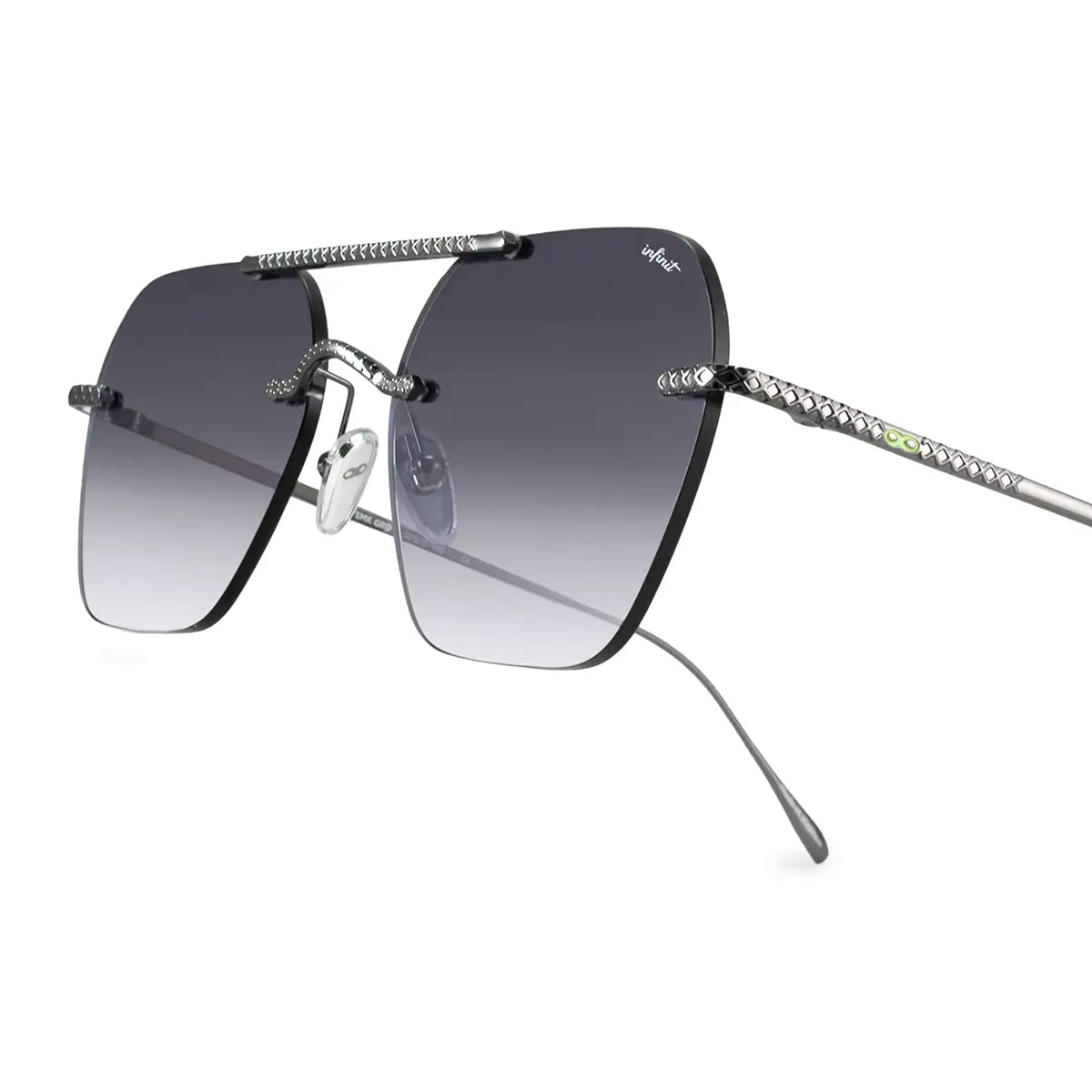 Anteojos De Sol - Lyon Metal Premium Series - Gris - Lente Gris Degrade