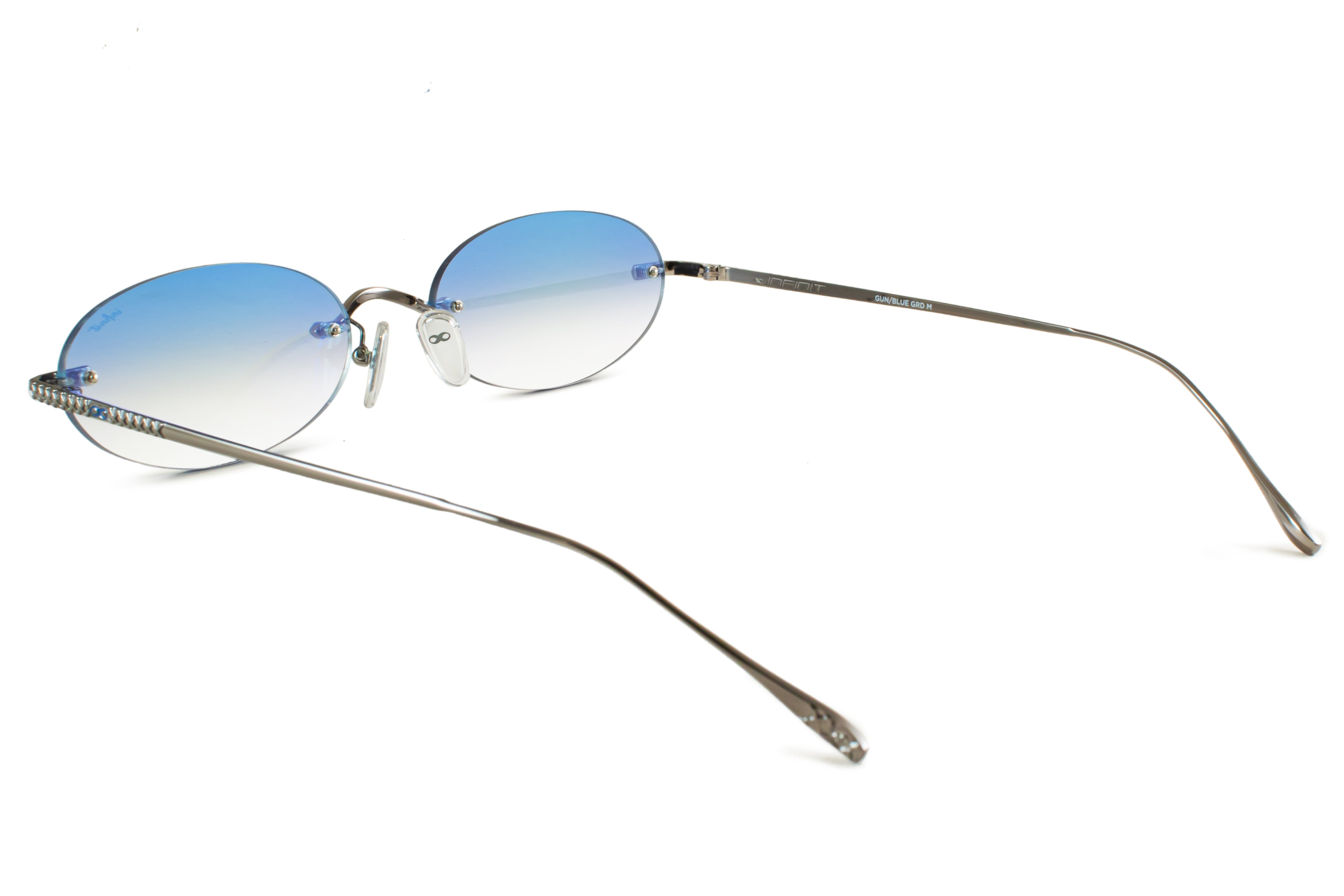 Lentes de Sol - Aero Quo - Gris - Lente Suave Espejada Azul Degrade