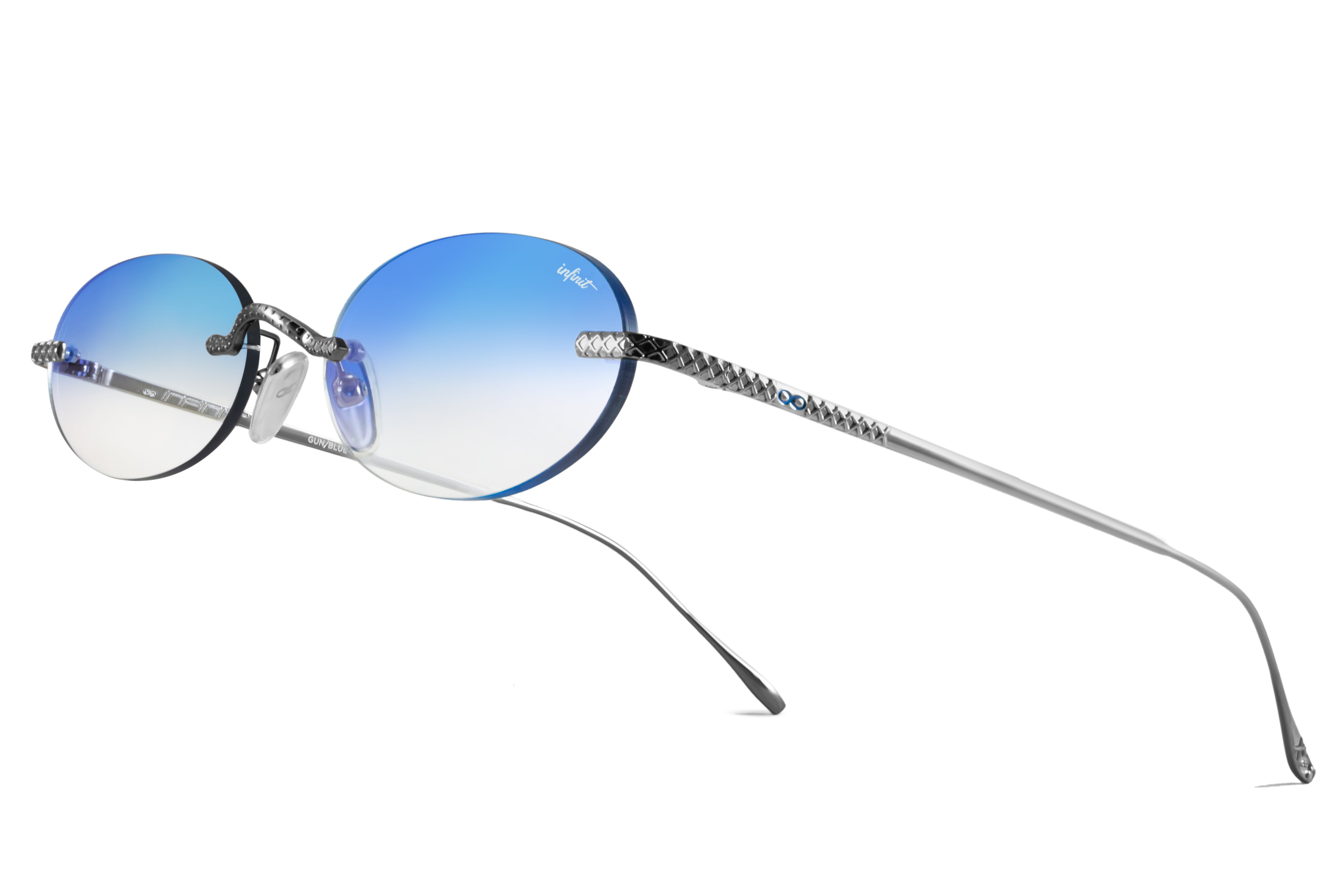 Lentes de Sol - Aero Quo - Gris - Lente Suave Espejada Azul Degrade