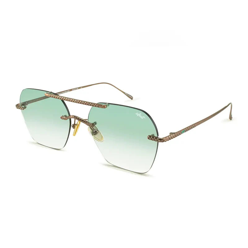 Lentes de Sol - Lyon Metal Premium Series - Chocolate - Lente Verde Degrade