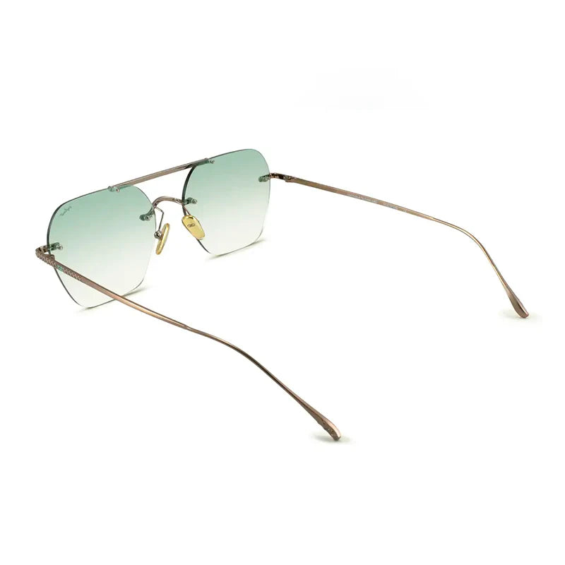 Lentes de Sol - Lyon Metal Premium Series - Chocolate - Lente Verde Degrade