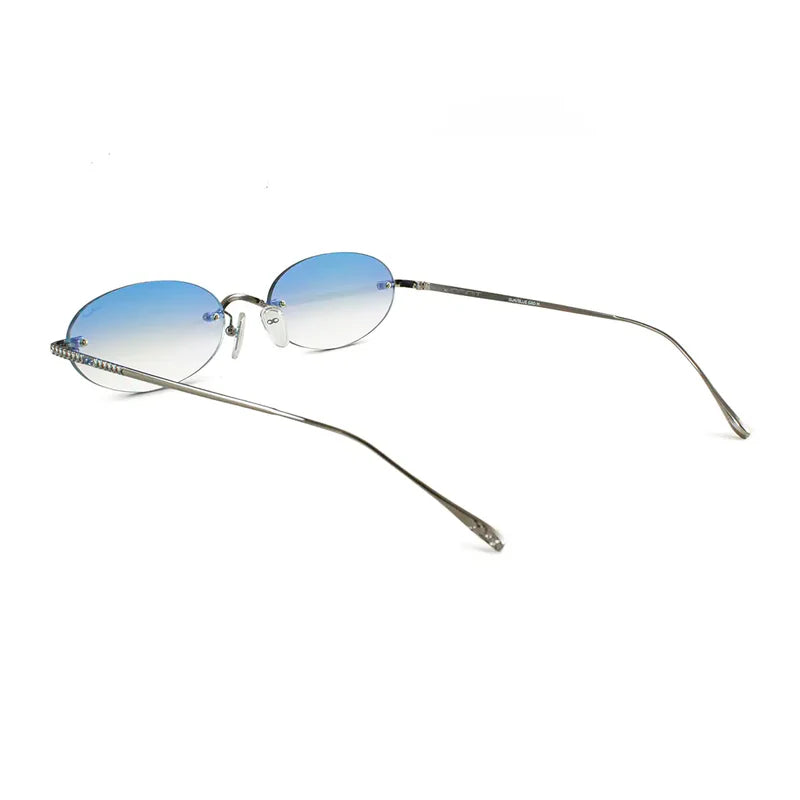 Lentes de Sol - Aero Quo - Gris - Lente Suave Espejada Azul Degrade