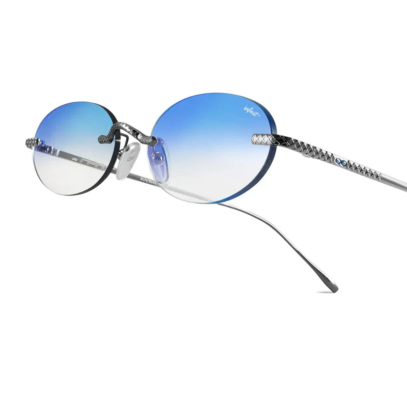 Lentes de Sol - Aero Quo - Gris - Lente Suave Espejada Azul Degrade