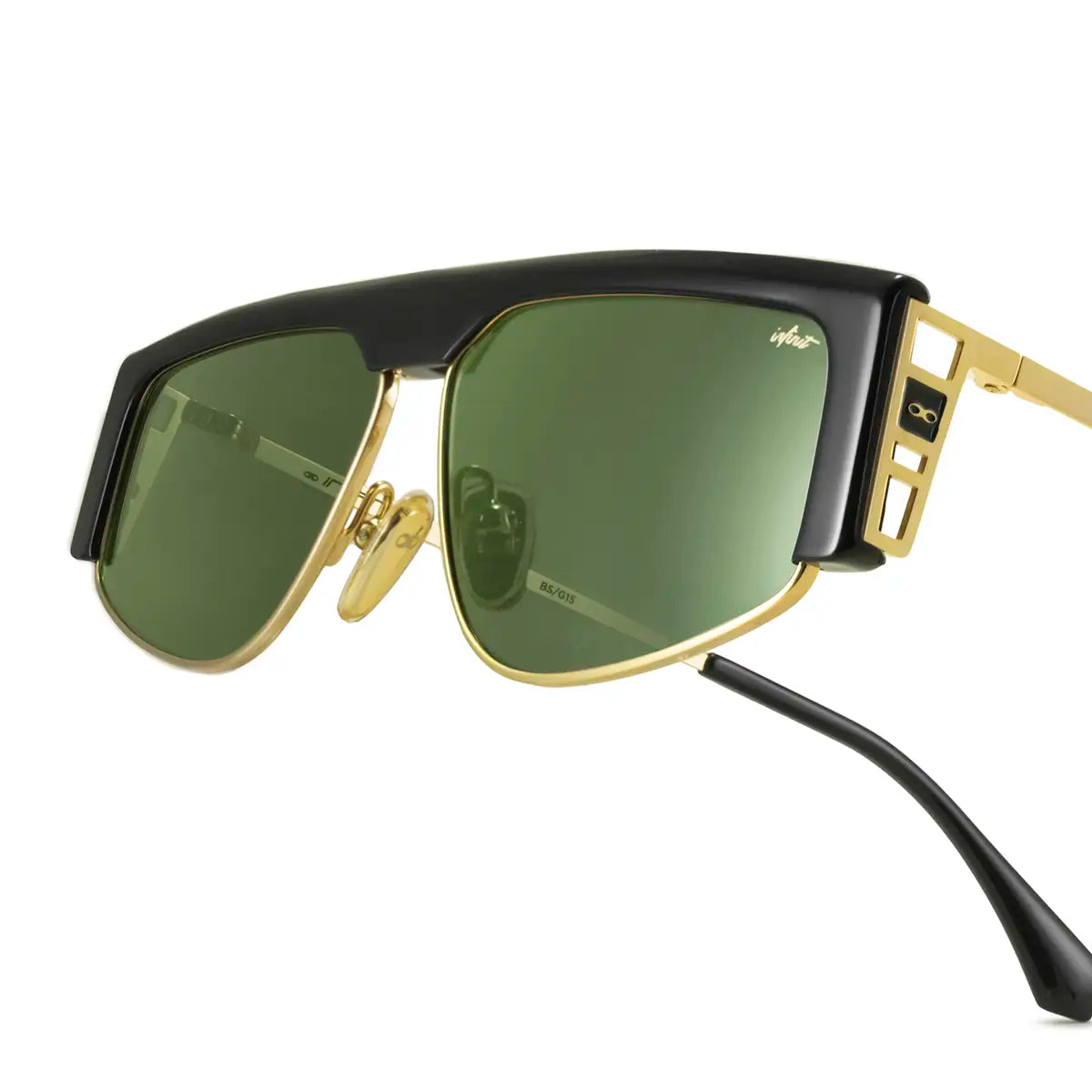 Lentes de Sol - Brooklyn - Negro Brillo - Lente Verde