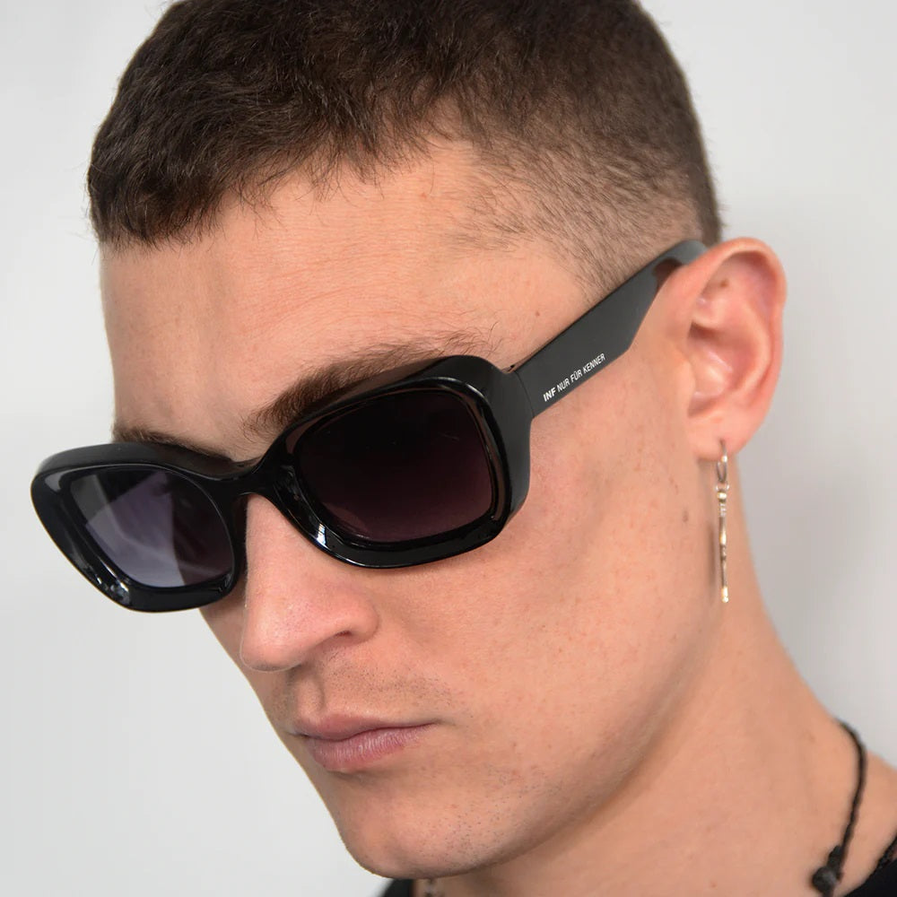 Lentes de Sol - Turin - Black Shiny - Lente gris degradado