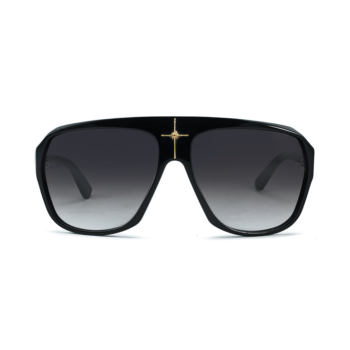 Lentes de Sol - CRUZ - Negro Brillo - Lente Gris Degrade
