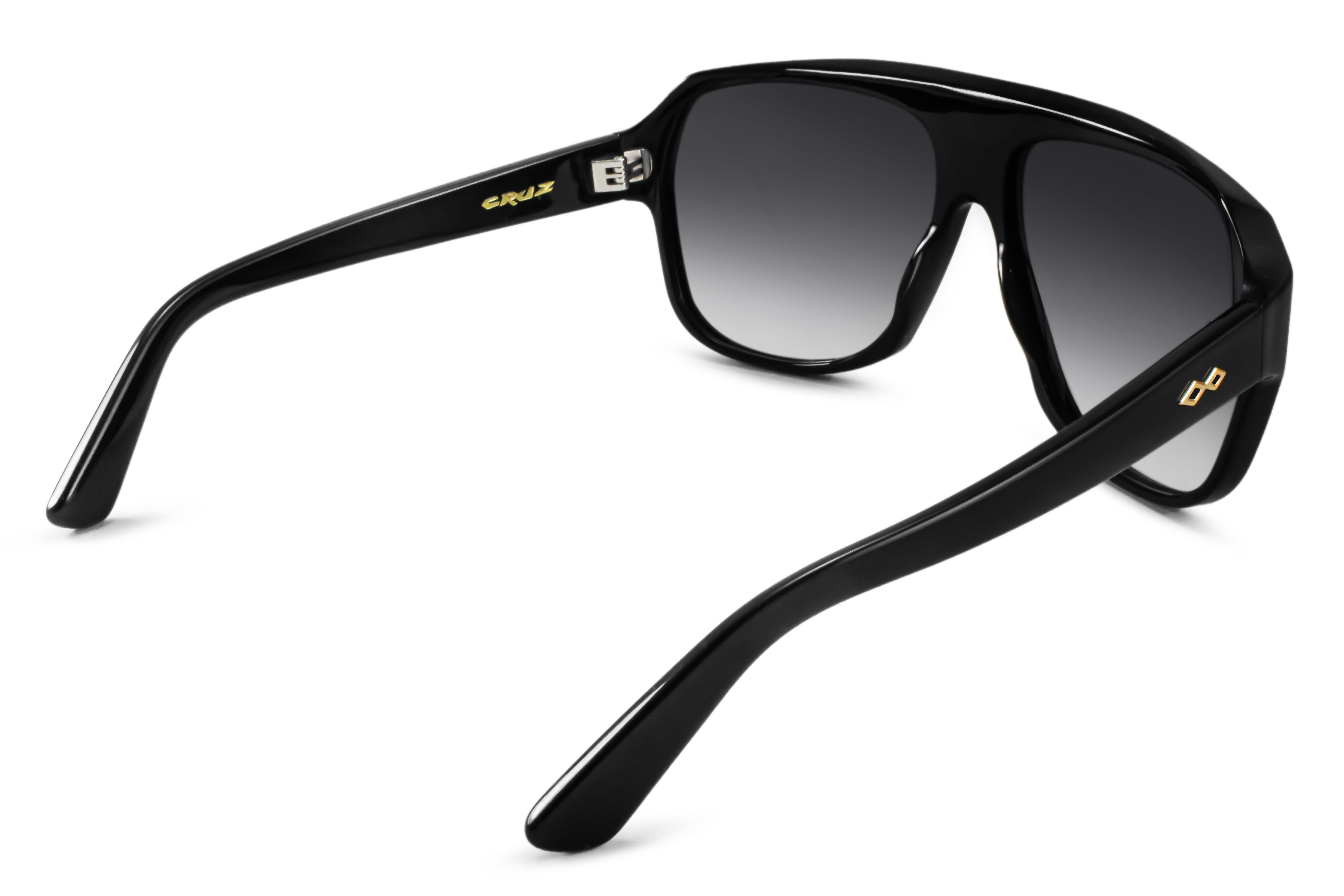 Lentes de Sol - CRUZ - Negro Brillo - Lente Gris Degrade