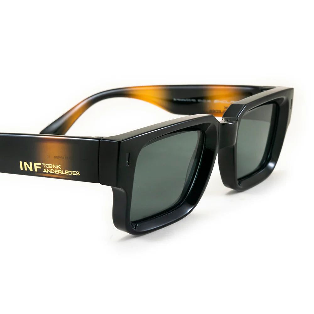 Lentes de Sol - Exclamation - Black Shiny Tortoise - Lente polarizada verde