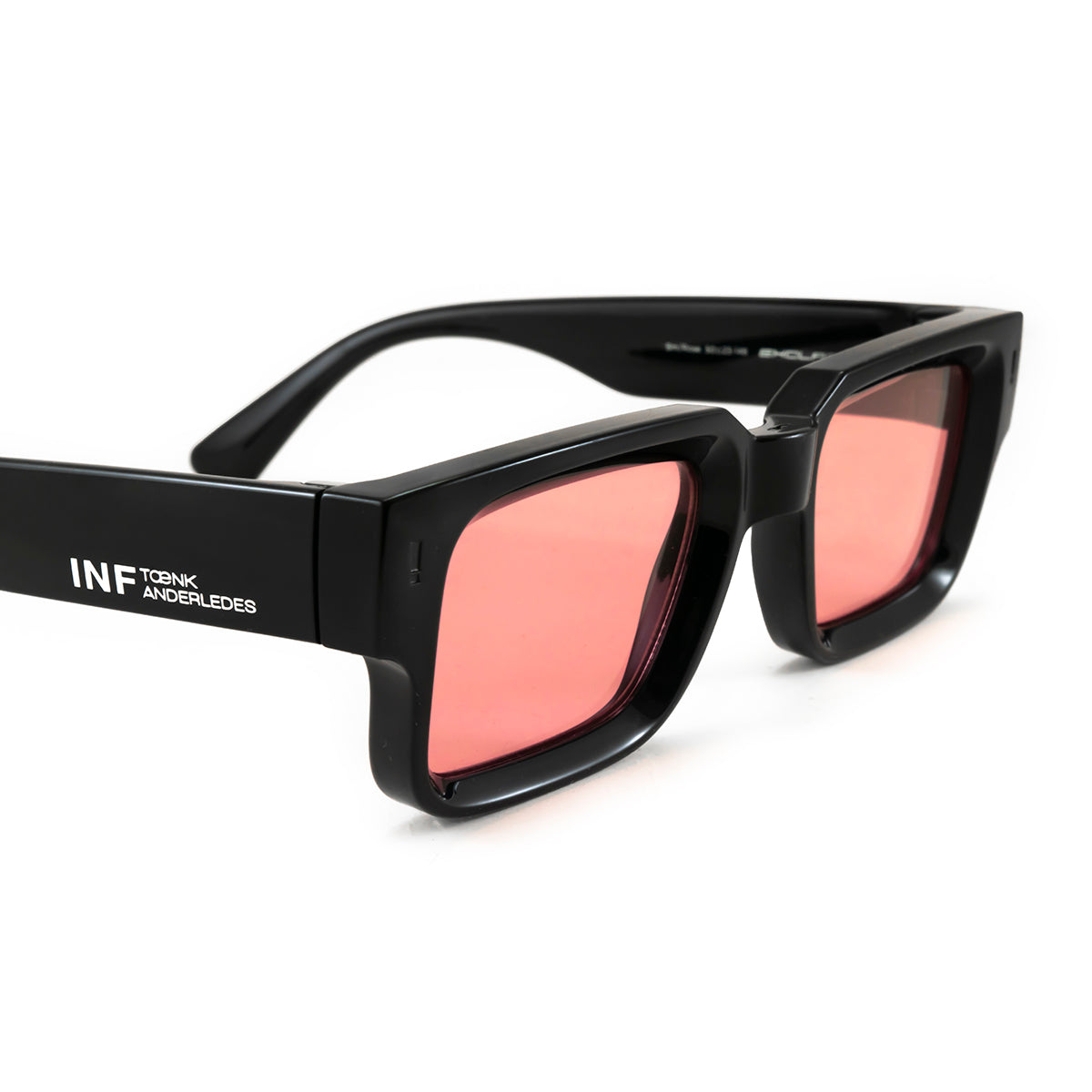 Lentes de sol - Exclamation - Negro Brillo - Lente Rosa