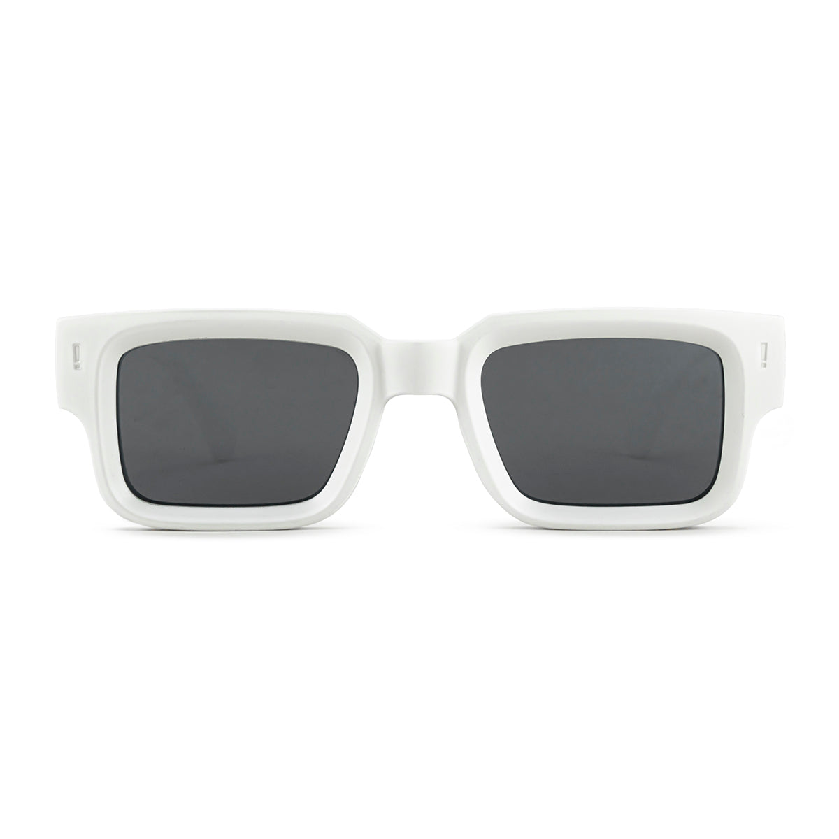 Lentes de Sol - Exclamation - Blanco Mate - Lente de espejo ahumado