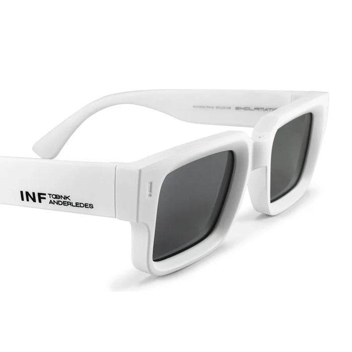 Lentes de Sol - Exclamation - Blanco Mate - Lente de espejo ahumado