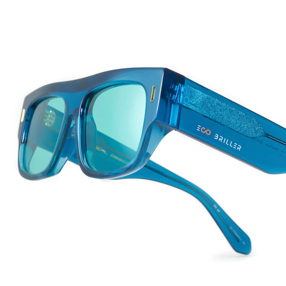 Lentes de Sol - Glasgow Eco Briller - Azul translĂșcida - Lente turquesa