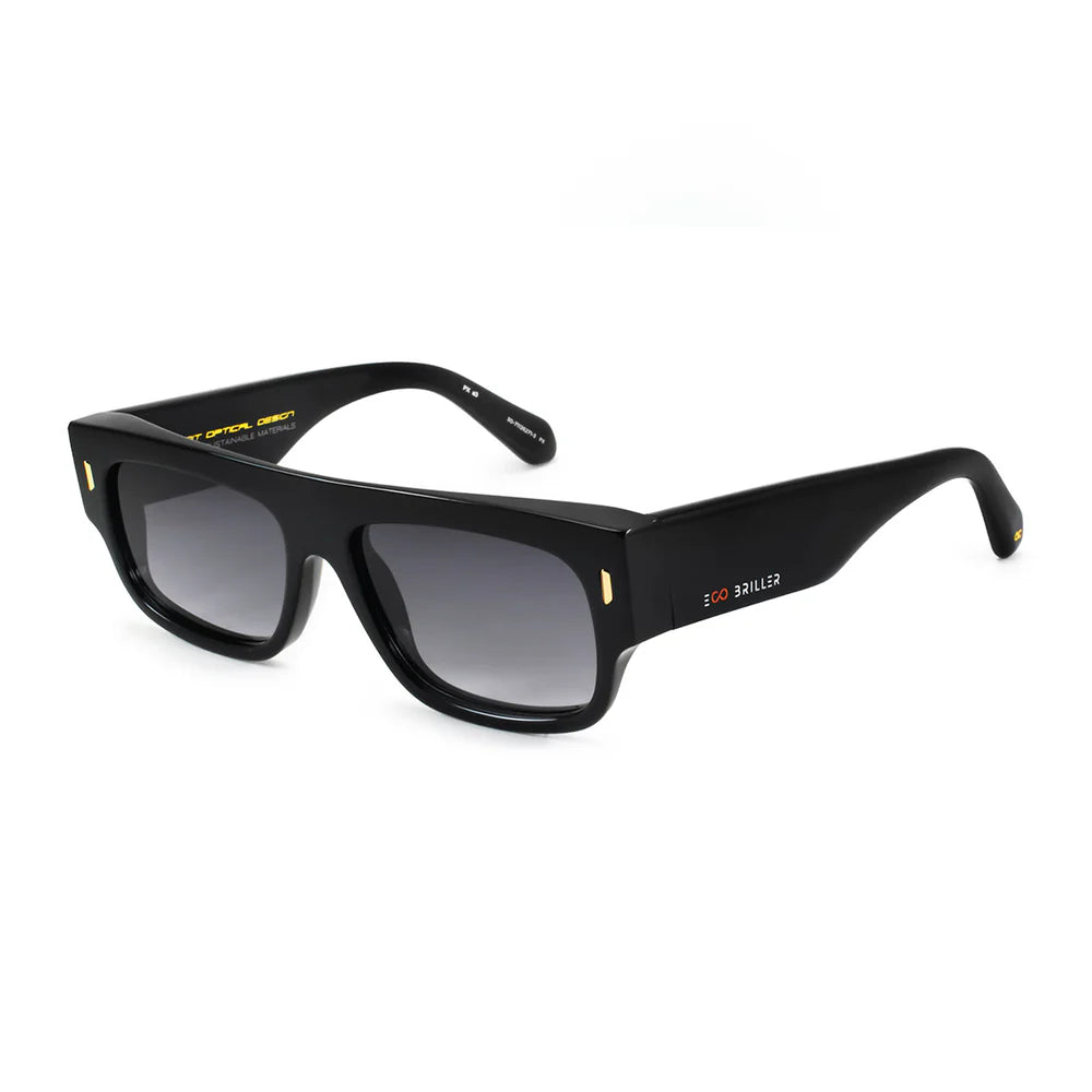Lentes de Sol - Glasgow Eco Briller - Black Shiny - Gris Degrade