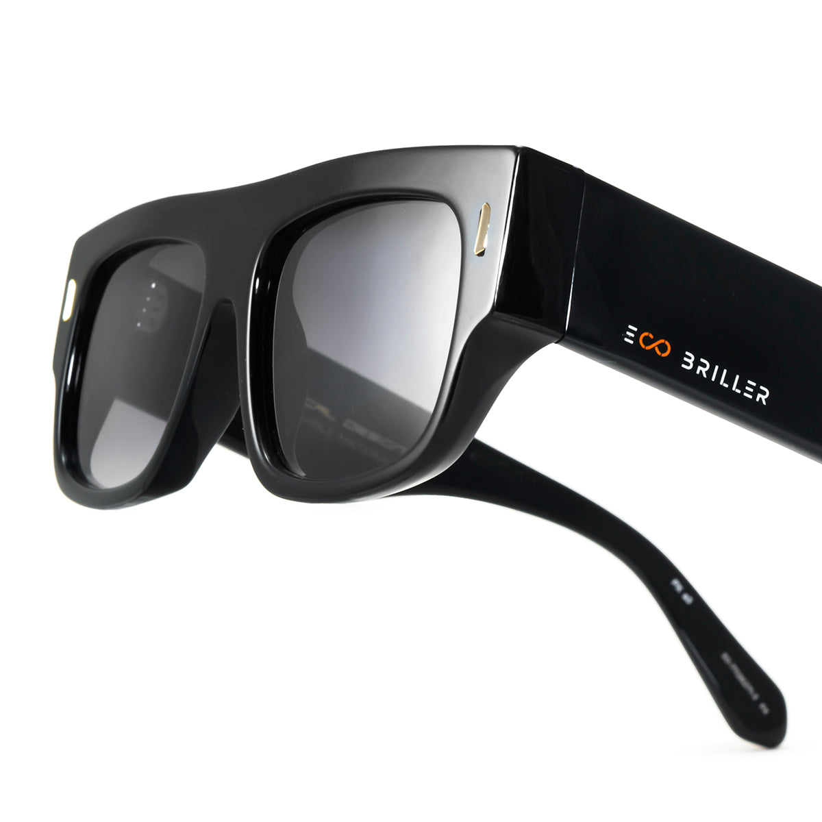 Lentes de Sol - Glasgow Eco Briller - Black Shiny - Gris Degrade