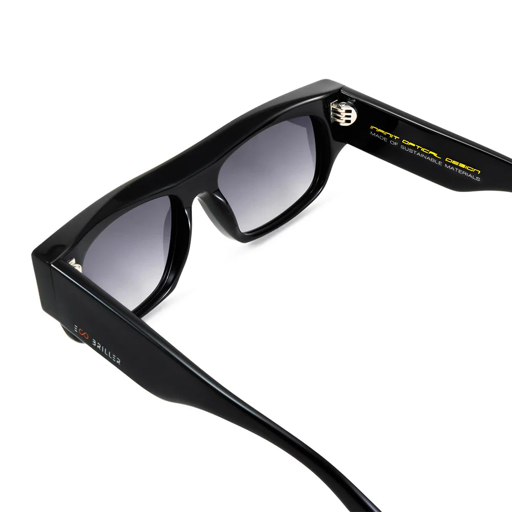 Lentes de Sol - Glasgow Eco Briller - Black Shiny - Gris Degrade