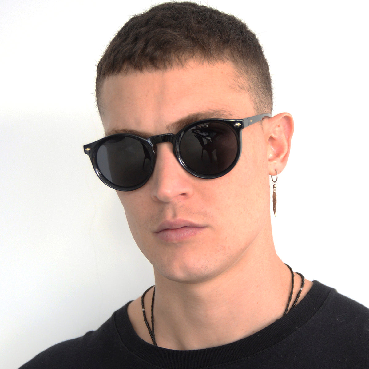 Lentes de Sol - Holbox - Black Shiny - Lente polarizada gris