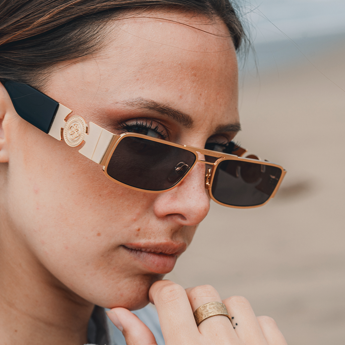 Lentes de Sol - Menorca Luxury Series - Dorado - Lente Gris