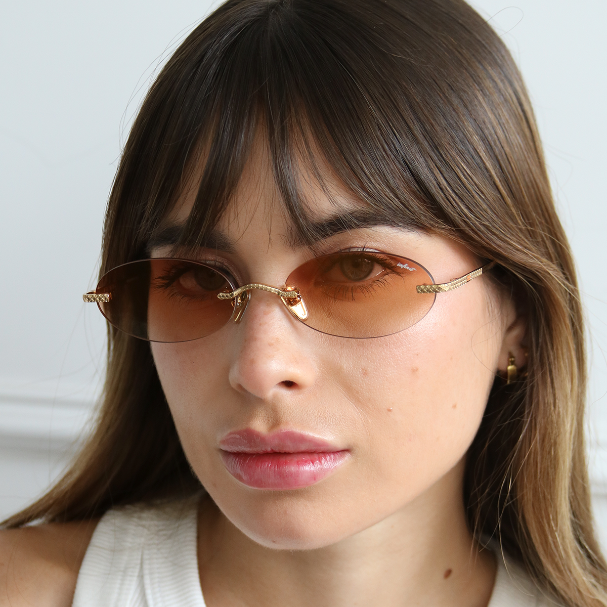 Lentes de sol - Aero Quo - Dorado - Lente Suave Espejada Naranja