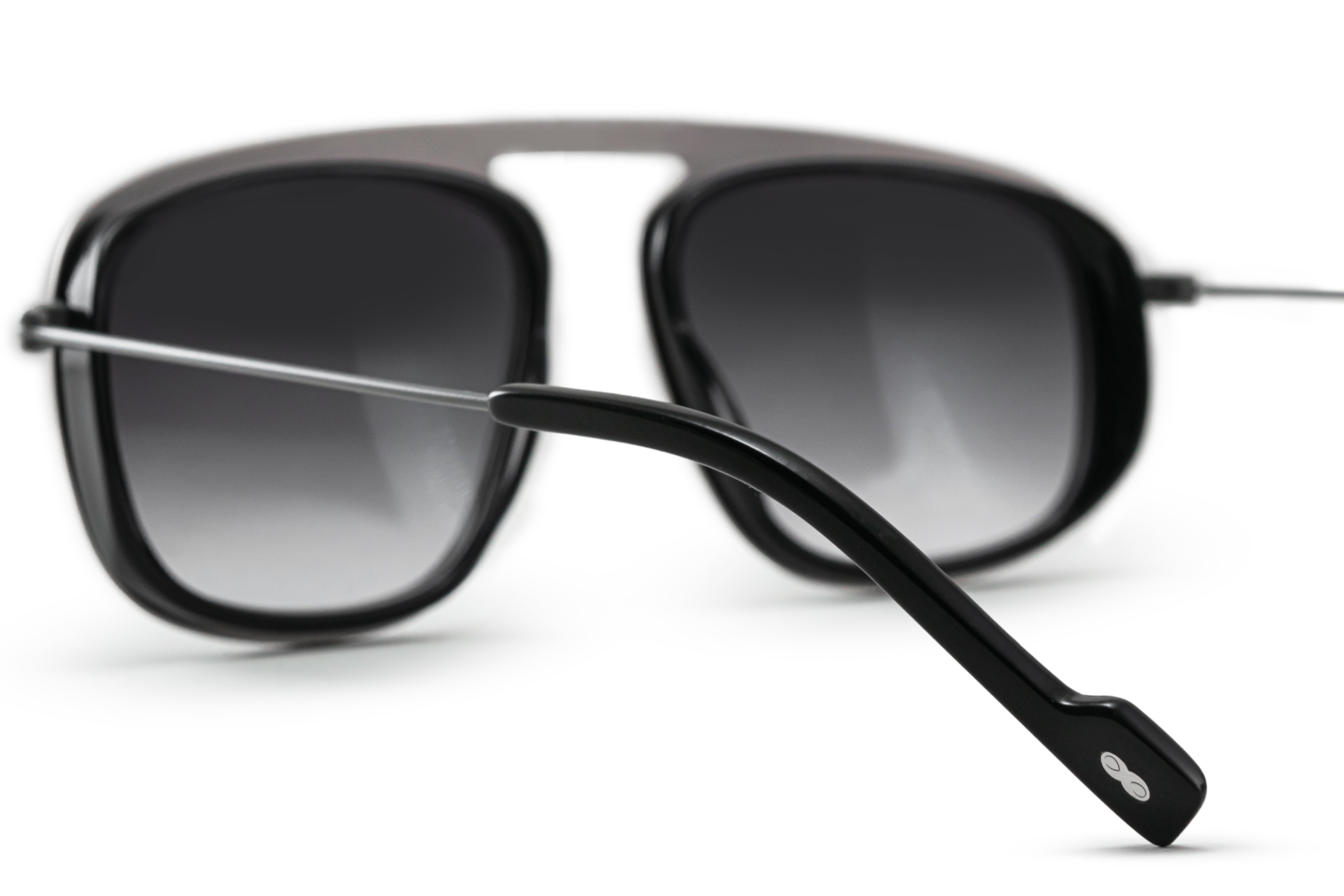 Lentes de Sol - IMOLA - Negro Brillo - lente gris degrade