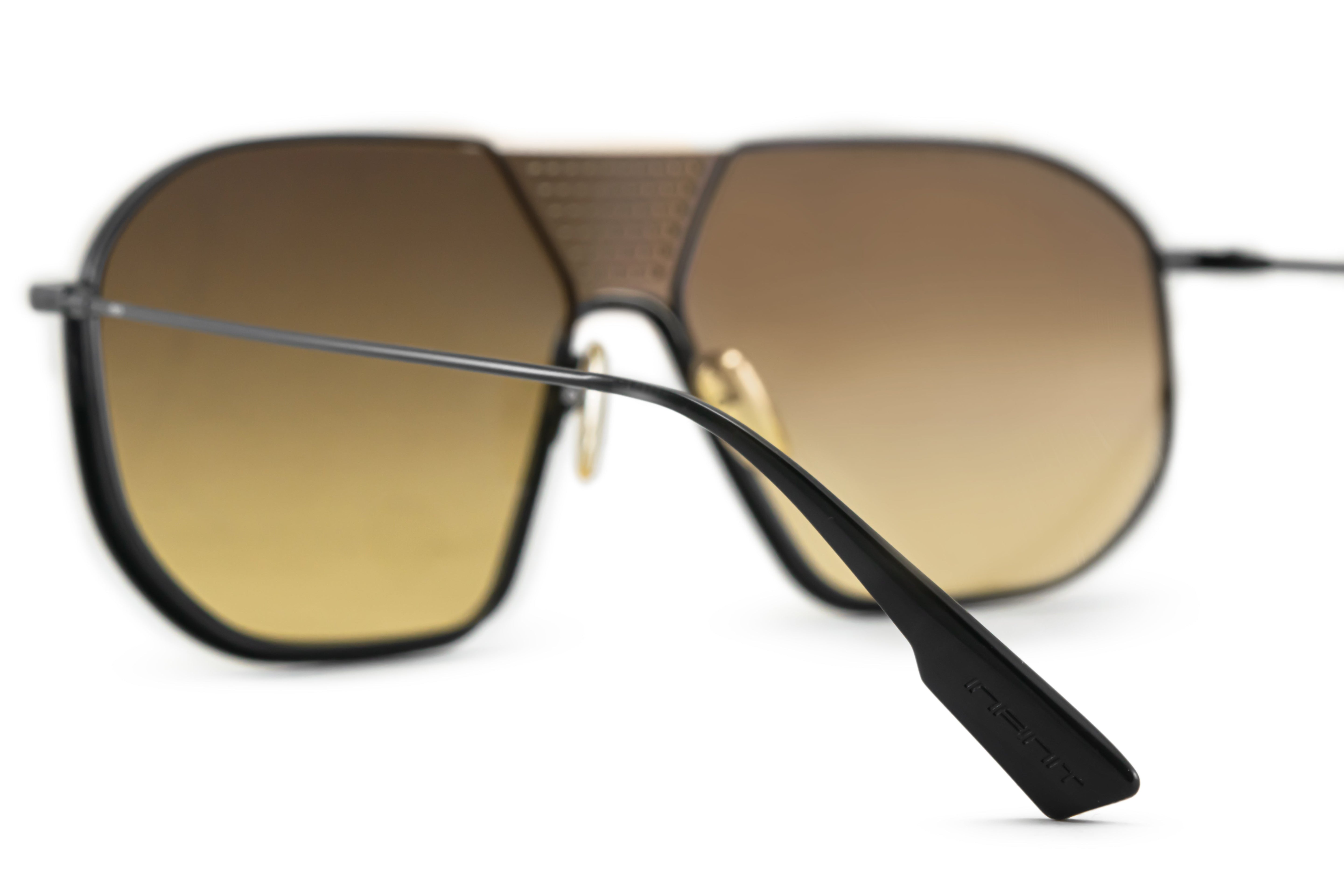 Lentes de Sol - Indianapolis - Negro Brillo - Lente Marrón Degrade