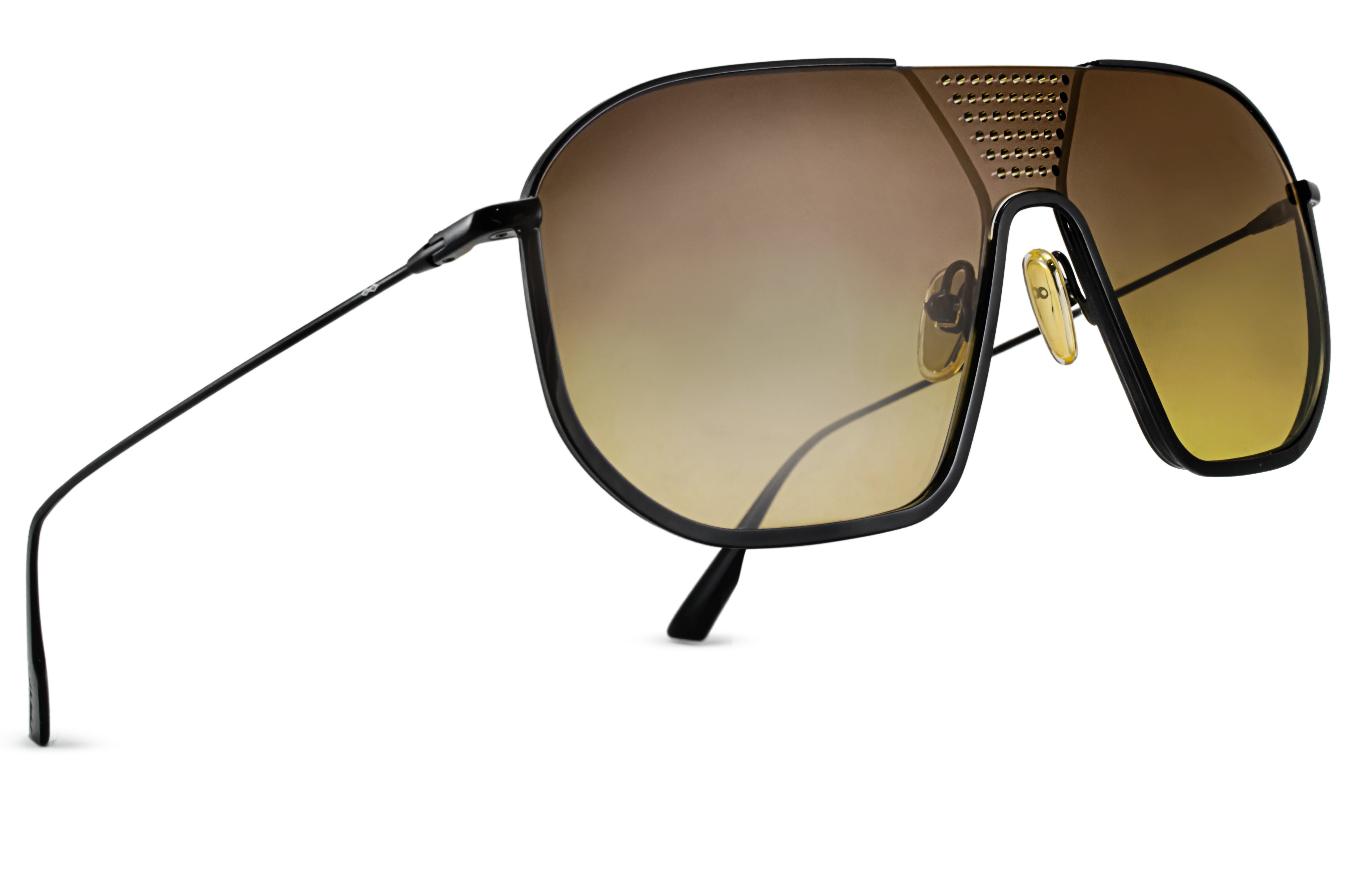 Lentes de Sol - Indianapolis - Negro Brillo - Lente Marrón Degrade