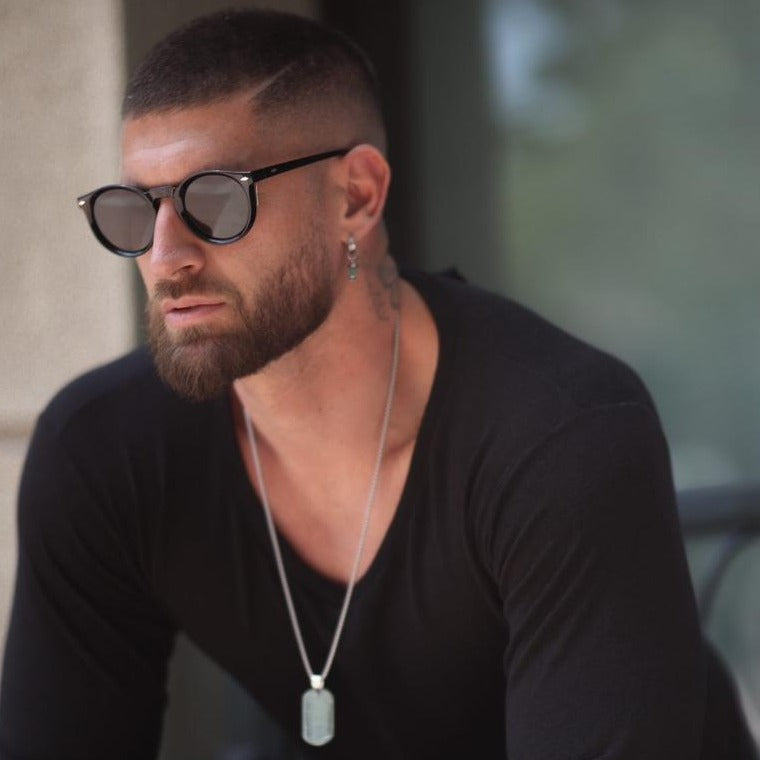 Lentes de Sol - Holbox - Black Shiny - Lente polarizada gris