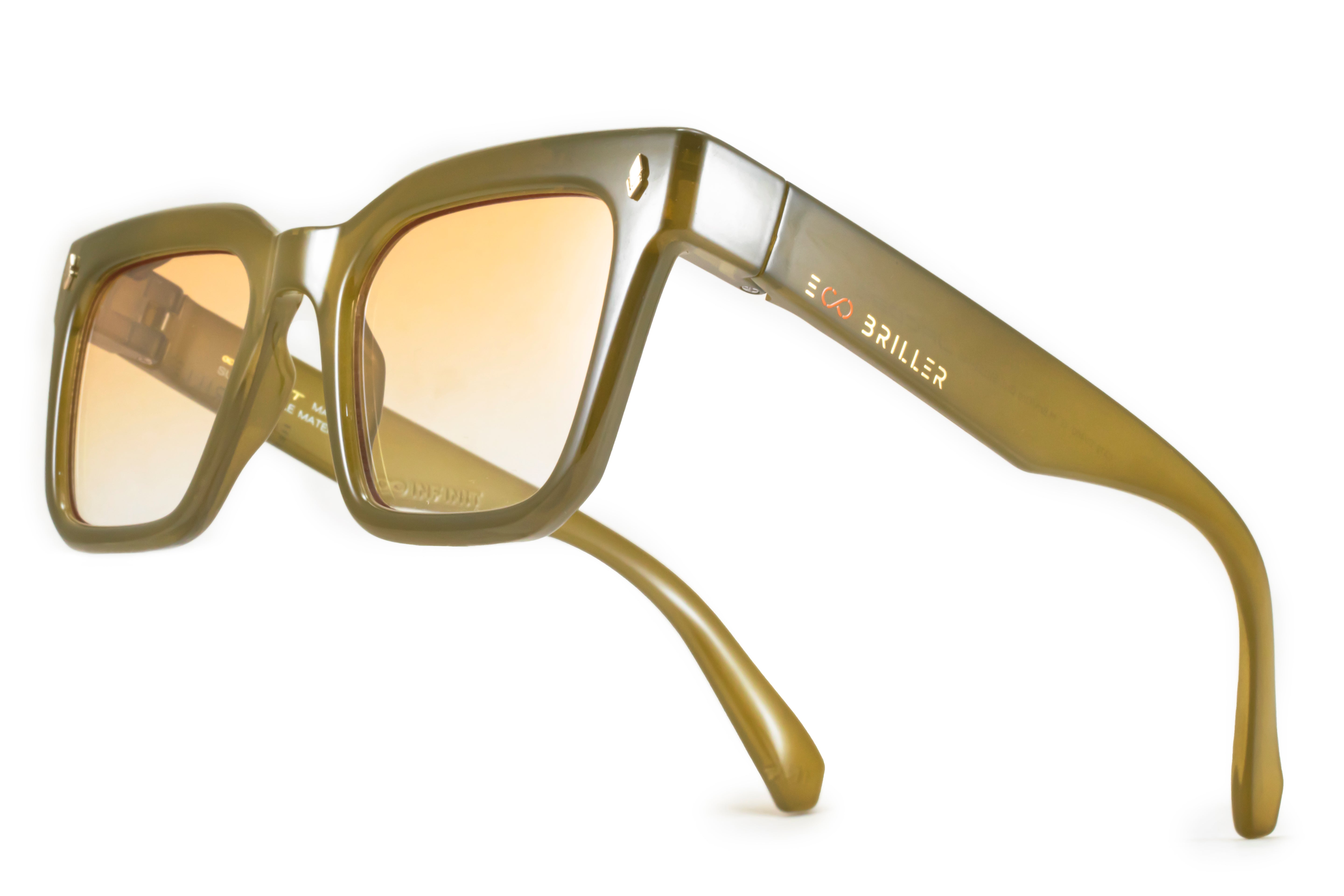 Lentes de Sol - Jacobs Eco Briller - Milky Marrón - Lente Degradado Naranja